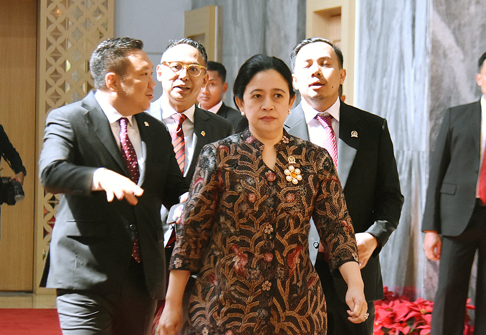 Pertemuan Presiden Senat Kerajaan Kamboja dengan Ketua DPR Ketua DPR RI Puan Maharani menerima kunjungan Pertemuan Presiden Senat Kerajaan Kamboja dengan Ketua DPR. (BeritaNasional/Elvis Sendouw)
