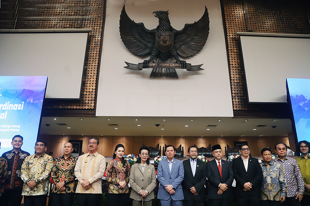 Ketua DPD Sultan Bachtiar Najamudin sampaikan pidato dalam Rapat Koordinasi Nasional (Rakornas). (BeritaNasional/Elvis Sendouw)