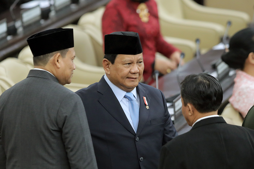 Presiden Joko Widodo sampaikan pidato dalam Sidang Tahunan MPR dan Sidang Bersama DPR - DPD Tahun 2024. (BeritaNasional/Elvis Sendouw)