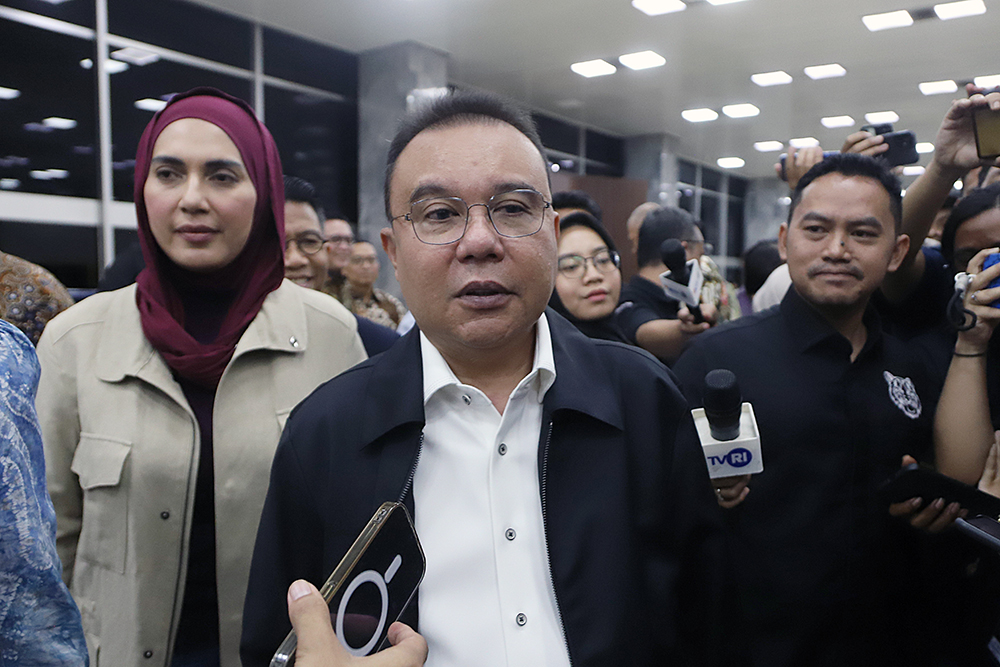 Pimpinan DPR terima OJK dan Bursa Efek Indonesia bahas penguatan pasar modal. (BeritaNasional/Elvis Sendouw)
