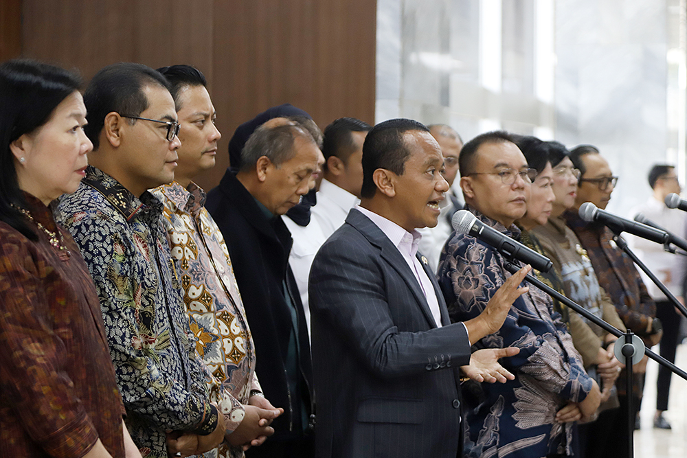 Pimpinan DPR bersama pemerintah gelar rapat koordinasi bahas ekonomi nasional. (BeritaNasional/Elvis Sendouw)
