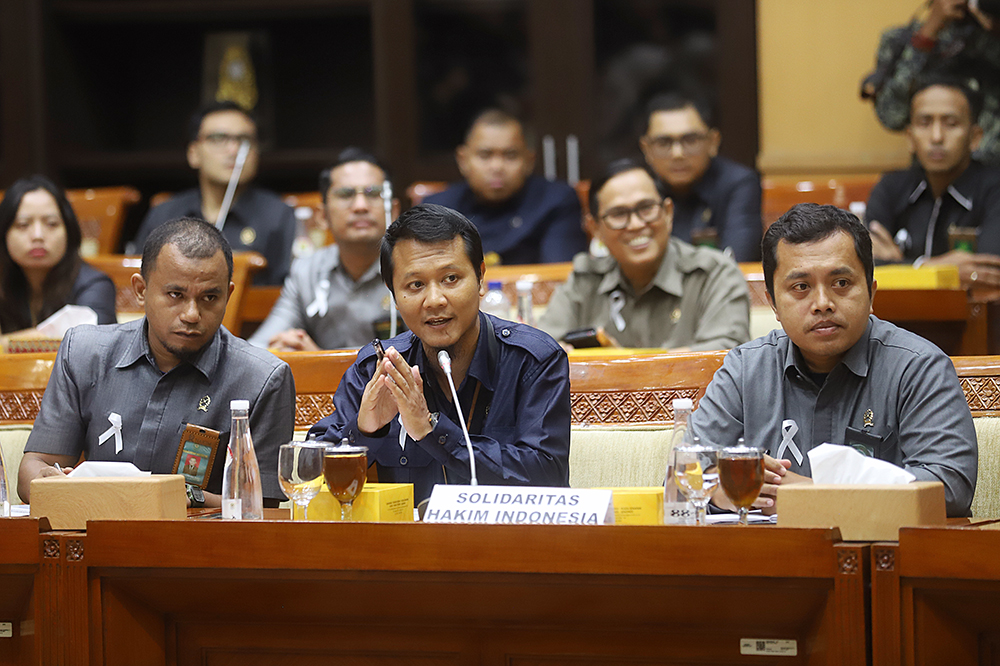 Pimpinan DPR RI menerima audiensi para hakim yang meminta peningkatan kesejahteraan. (BeritaNasional/Elvis Sendouw)