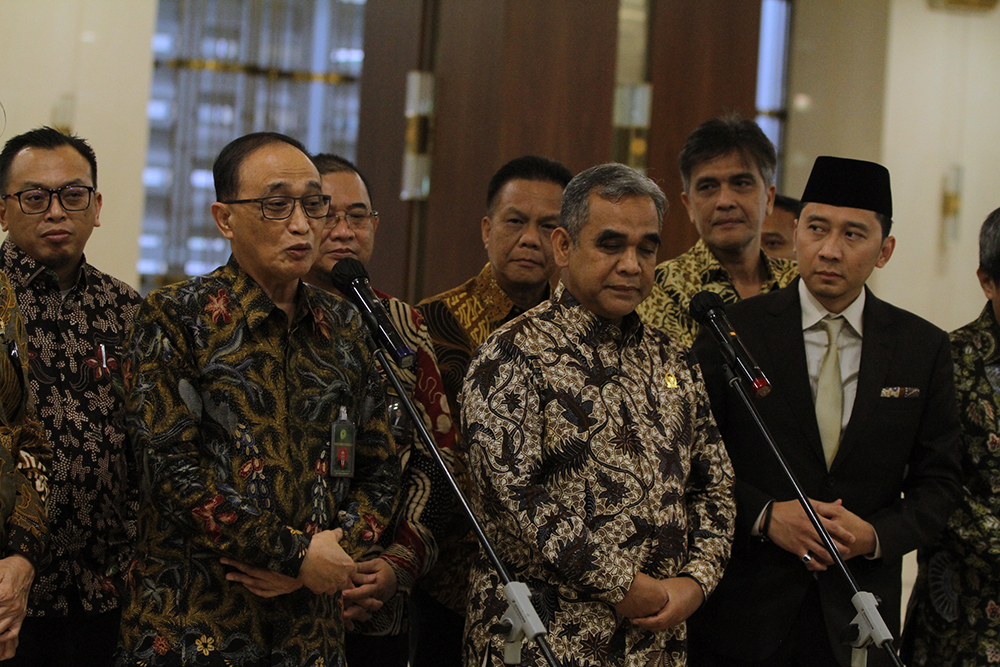 Pimpinan MPR Kunjungi Mahkamah Agung Bahas Konstruksi Hukum Pimpimnan MPR RI saat mengunjungi kantor Mahkamah Agung. (BeritaNasional/Elvis Sendouw/Agus SinPo.id)