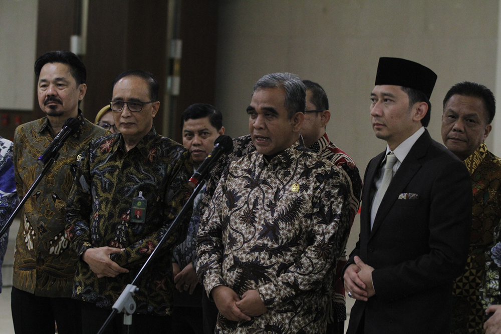 Pimpinan MPR Kunjungi Mahkamah Agung Bahas Konstruksi Hukum Pimpimnan MPR RI saat mengunjungi kantor Mahkamah Agung. (BeritaNasional/Elvis Sendouw/Agus SinPo.id)