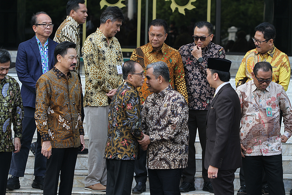 Pimpinan MPR Kunjungi Mahkamah Agung Bahas Konstruksi Hukum Pimpimnan MPR RI saat mengunjungi kantor Mahkamah Agung. (BeritaNasional/Elvis Sendouw/Agus SinPo.id)