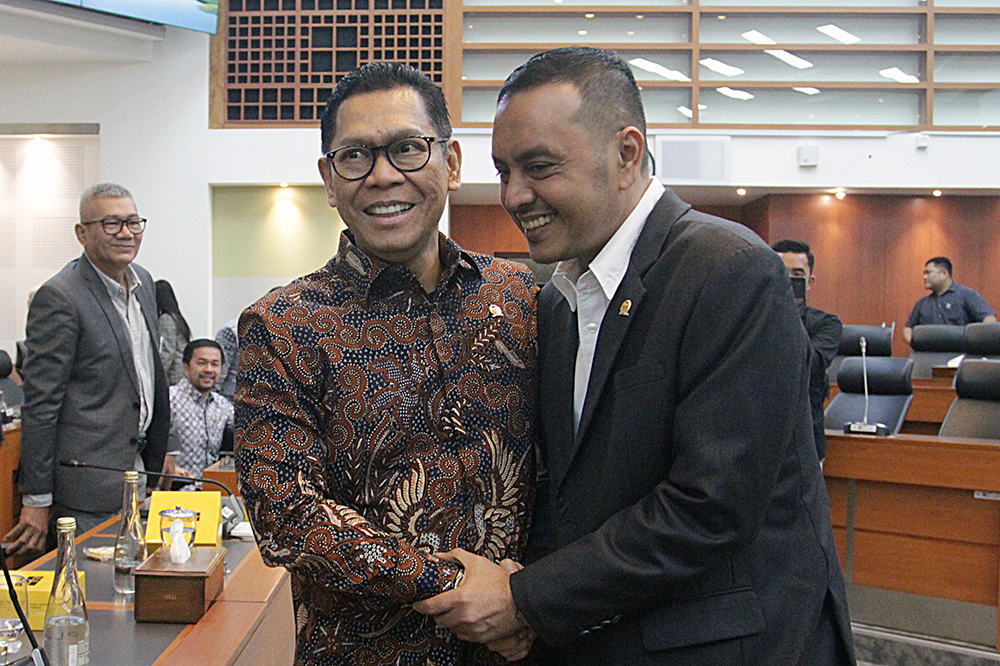 Politikus NasDem Willy Aditya terpilih sebagai Ketua Komisi XIII. (BeritaNasional/Elvis Sendouw)