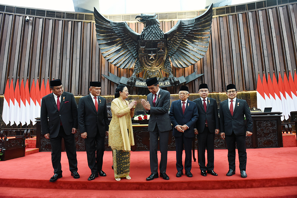 Presiden Jokowi sampaikan RUU APBN Tahun Anggaran 2024 beserta Nota Keuangan. (BeritaNasional/HO/Parlemen/Elvis Sendouw)