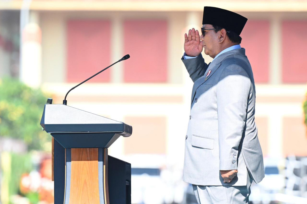 Presiden Prabowo Subianto memimpin upacara peringatan Hari Kesaktian Pancasila di Monumen Pancasila Sakti, Lubang Buaya, Jakarta, Rabu (1/10/2025).  (Biropers)