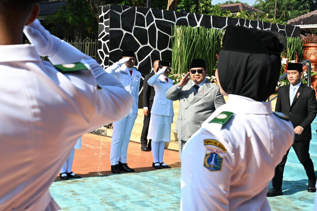 Presiden Prabowo Subianto memimpin upacara peringatan Hari Kesaktian Pancasila di Monumen Pancasila Sakti, Lubang Buaya, Jakarta, Rabu (1/10/2025).  (Biropers)