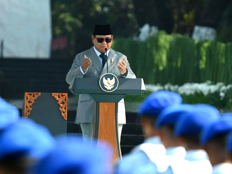 Presiden Prabowo Subianto memimpin upacara peringatan Hari Kesaktian Pancasila di Monumen Pancasila Sakti, Lubang Buaya, Jakarta, Rabu (1/10/2025).  (Biropers)