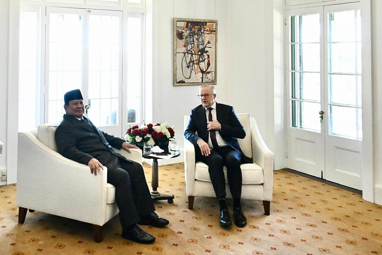 Presiden Indonesia Prabowo Subianto bertemu PM Australia Anthony Albanese. (Foto/BPMI)