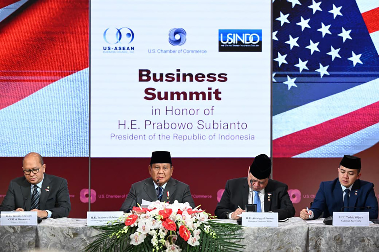 Presiden Prabowo Subianto dalam acara Gala Iftar Business Summit di US Chamber of Commerce, Washington DC. (Foto/Biropers)