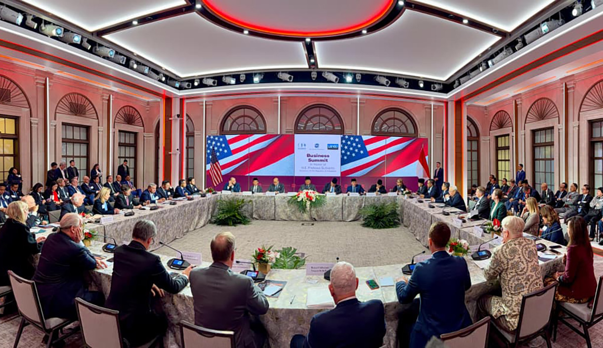 Suasana Bussines Summit yang dihadiri Presiden Prabowo Subianto di Washington DC, Amerika Serikat, Rabu (18/2/2026). (Biropers)