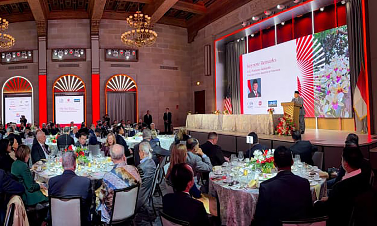 Suasana Bussines Summit yang dihadiri Presiden Prabowo Subianto di Washington DC, Amerika Serikat, Rabu (18/2/2026). (Biropers)
