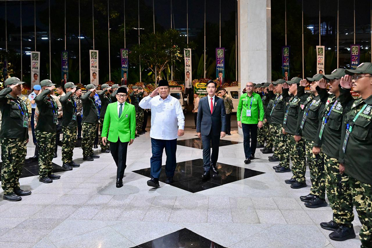 Presiden Prabowo Subianto memberikan sambutan pada Peringatan Hari Lahir ke-27 PKB di Jakarta Convention Center (JCC), Jakarta, Rabu (23/7/2025).(Beritanasional.com/ Biro Pers)
