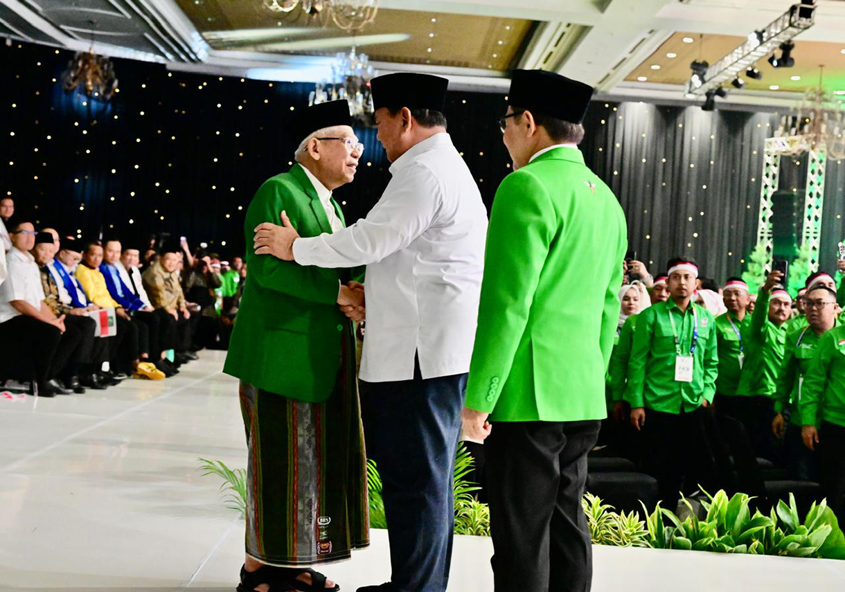 Presiden Prabowo Subianto memberikan sambutan pada Peringatan Hari Lahir ke-27 PKB di Jakarta Convention Center (JCC), Jakarta, Rabu (23/7/2025).(Beritanasional.com/ Biro Pers)