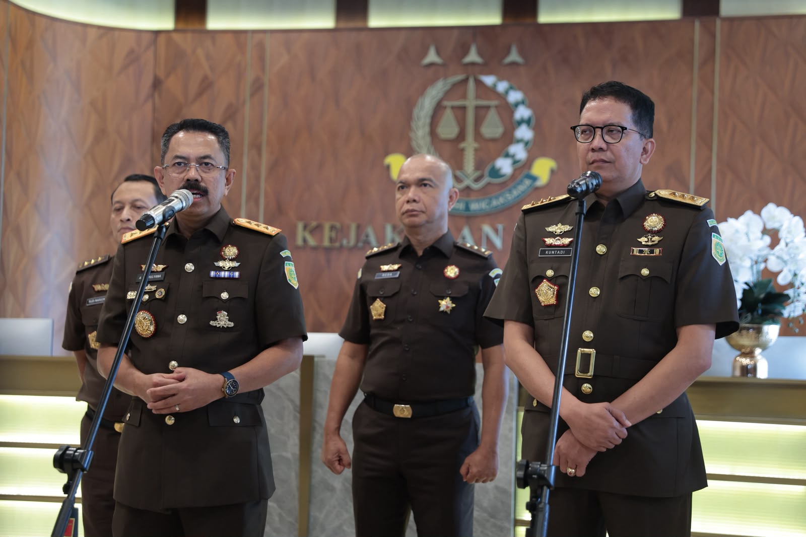 Presiden Prabowo Subianto menetapkan lima pejabat pimpinan tinggi madya baru di lingkungan Kejaksaan Agung . (BeritaNasional/Elvis Sendouw)