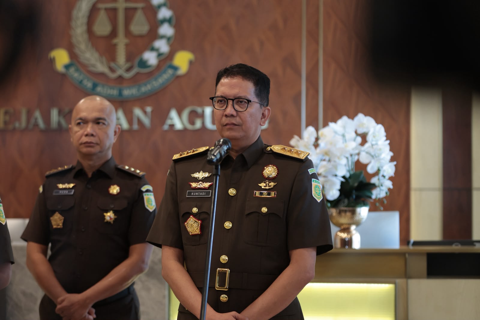 Presiden Prabowo Subianto menetapkan lima pejabat pimpinan tinggi madya baru di lingkungan Kejaksaan Agung . (BeritaNasional/Elvis Sendouw)