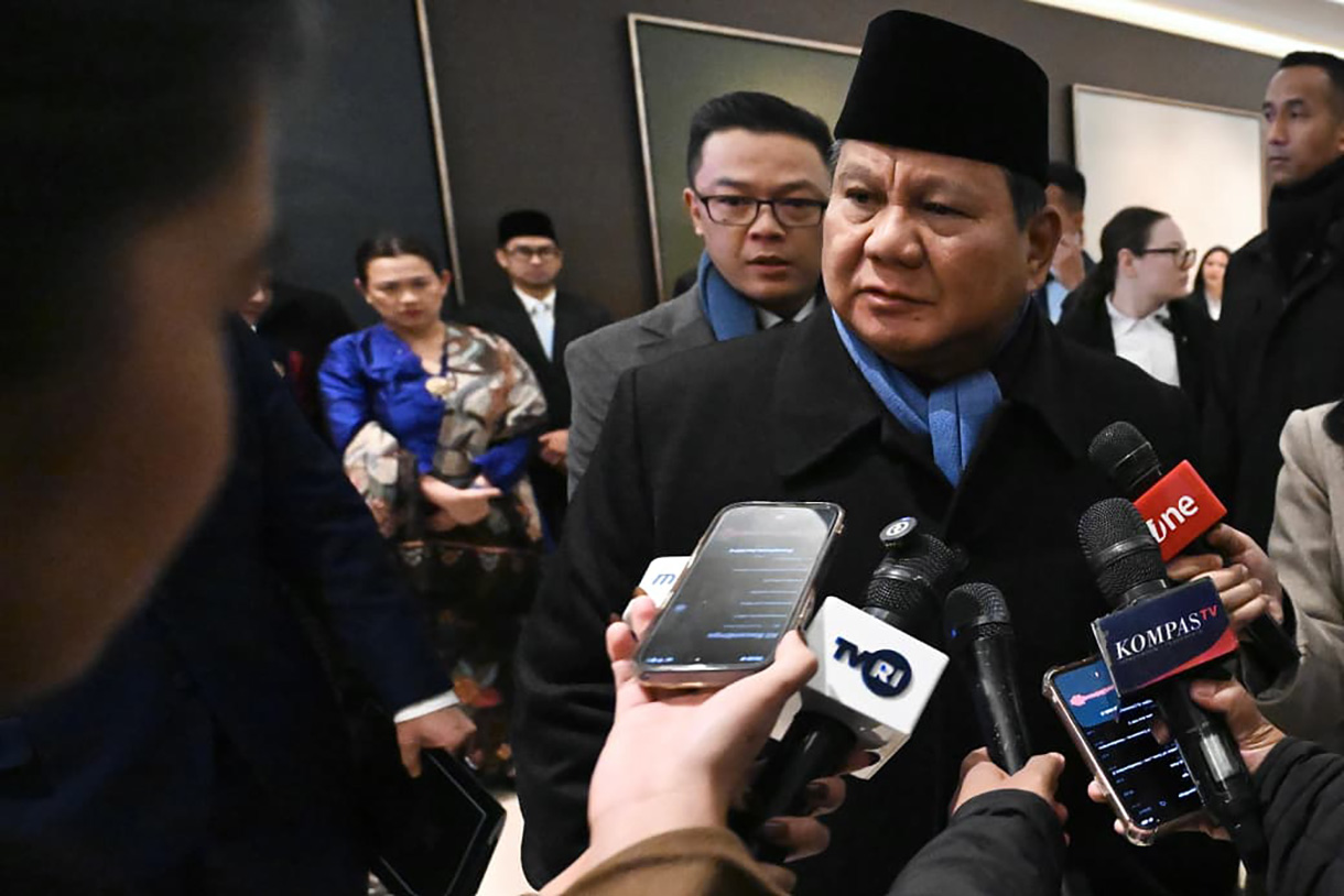 Presiden Prabowo Subianto saat memberikan keterangan.(Foto/BPMI).
