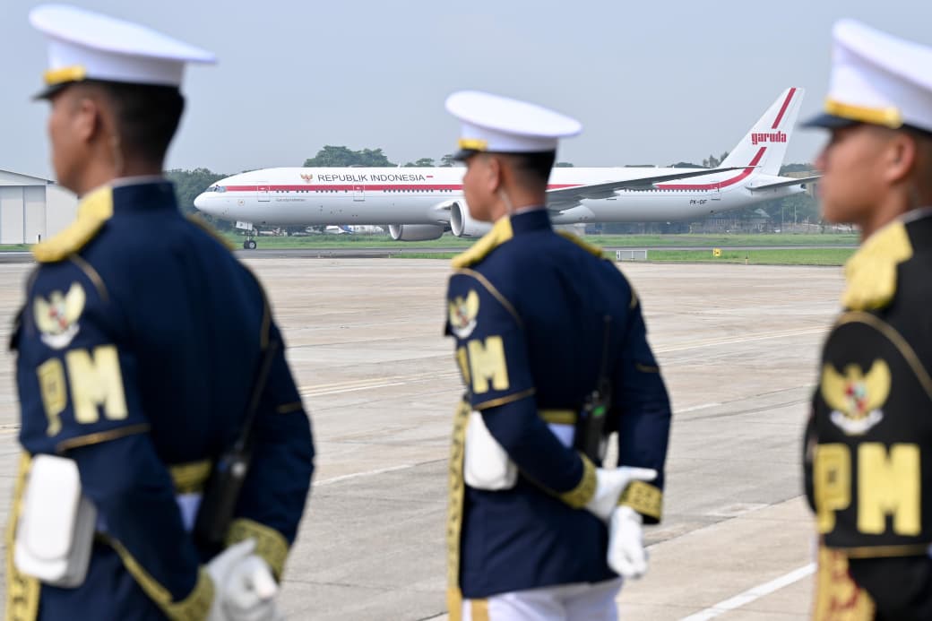 Presiden Republik Indonesia Prabowo Subianto tiba di Tanah Air pada Sabtu, (30/3/2026), usai menyelesaikan rangkaian kunjungan resmi kenegaraan di Paris, Republik Prancis. (BeritaNasional/Elvis/HO Biro Pers Istana/Cahyo)