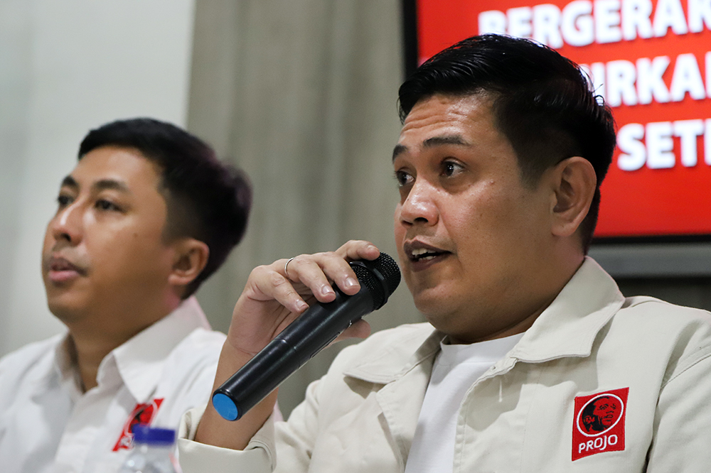 Projo mengumumkan dukungan kepada 8 calon kepala daerah. (BeritaNasional/Elvis Sendouw)