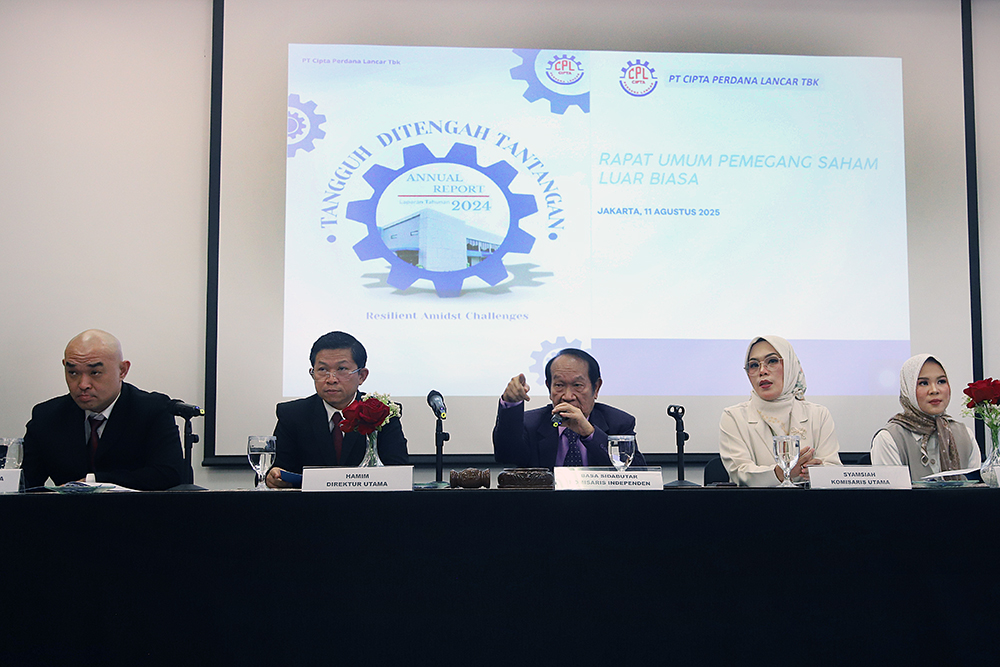 Rapat Umum Pemegang Saham Luar Biasa (RUPSLB)  PT Cipta Perdana Lancar Tbk (PART). (BeritaNasional/Elvis Sendouw)