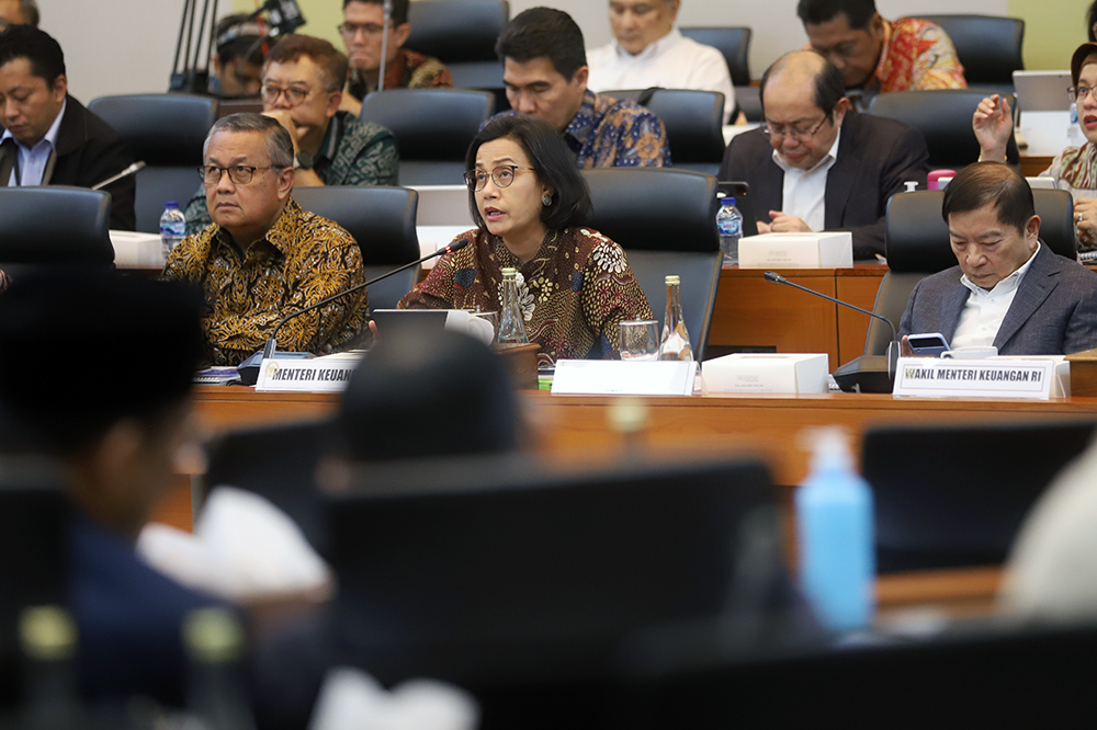 Rapar kerja Banggar bersama Menkeu, Menteri PPN/Bappenas dan BI bahas RAPBN 2025. (BeritaNasional/Elvis Sendouw)