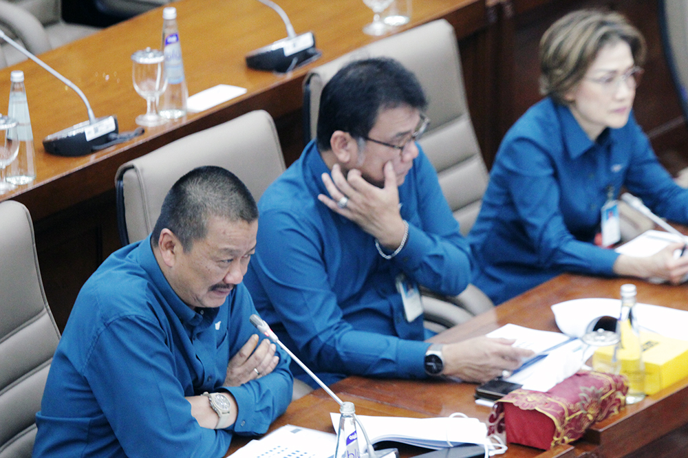 Dirut PT Garuda beserta jajaran mengikuti rapat dengar pendapat bersama komisi VI DPR RI. (BeritaNasional/Elvis Sendouw)