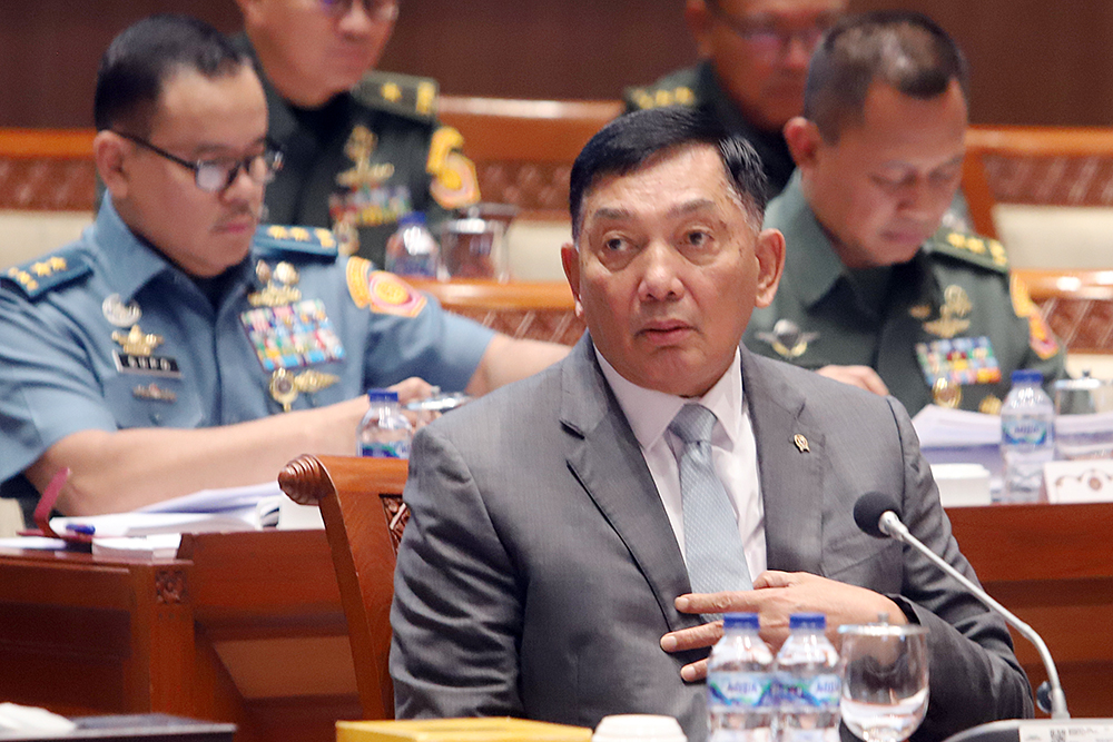 Rapat Kerja Komisi I bersama Kementerian Pertahanan dan Panglima TNI. (BeritaNasional/Elvis Sendouw)