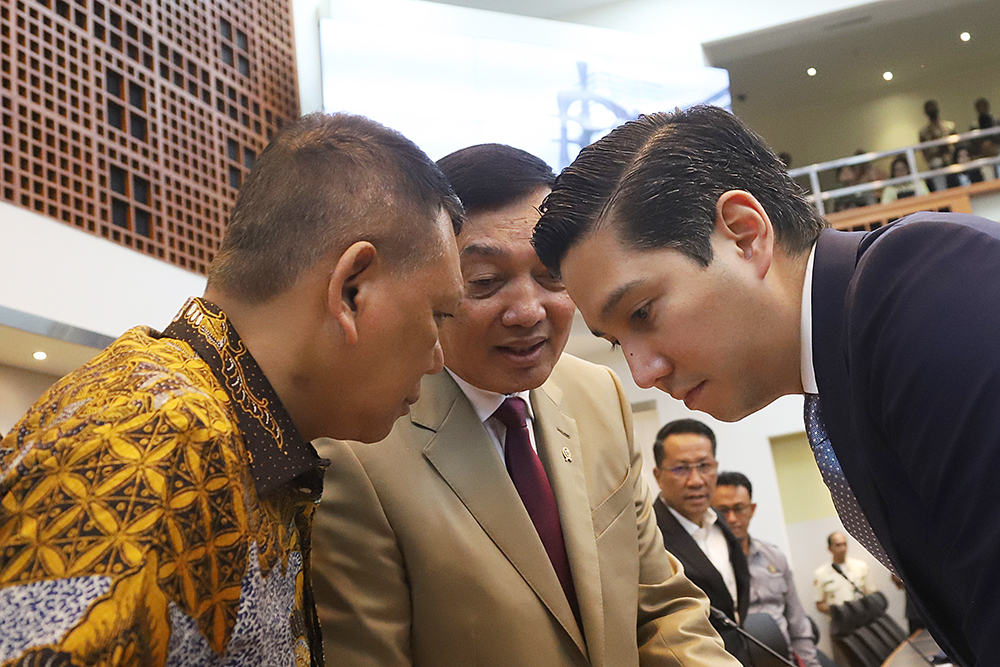 Rapat kerja Komisi I dengan pemerintah bahas RUU TNI. (BeritaNasional/Elvis Sendouw)