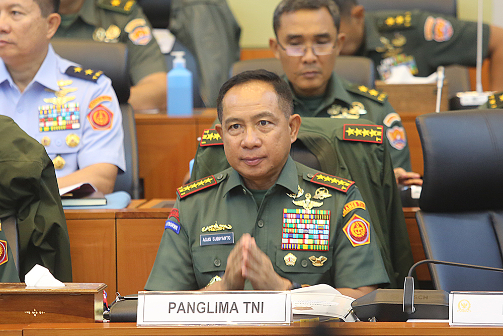 Rapat kerja Komisi I dengan TNI. (BeritaNasional/Elvis Sendouw)