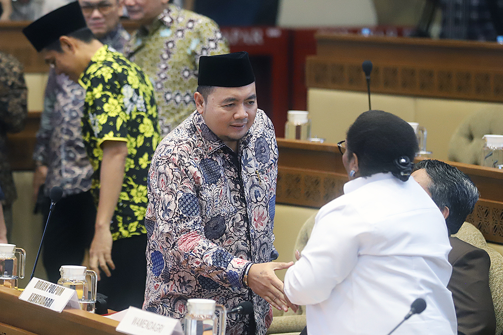 Rapat Kerja Komisi II bersama KPU, Bawaslu, DKPP dan Kemdagri bahas PKPU. (BeritaNasional/Elvis Sendouw)