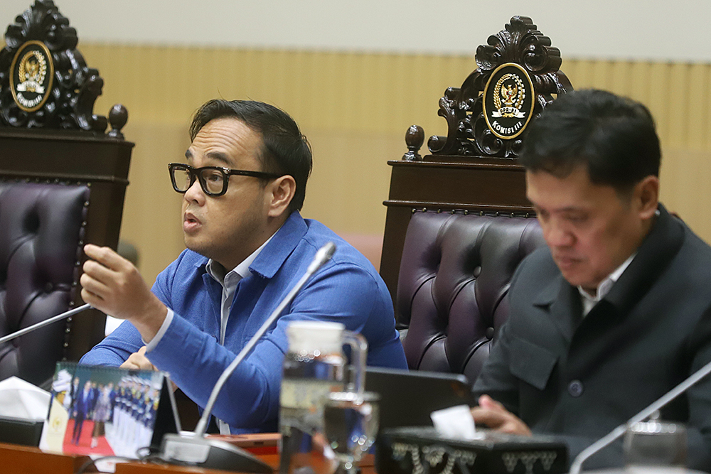 Jaksa Agung ST Burhanuddin mengikuti rapat kerja dengan Komisi III DPR. (BeritaNasional/Elvis Sendouw)