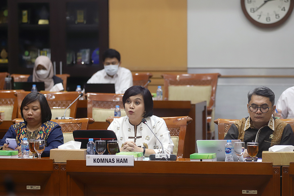 Rapat kerja komisi III bersama KomnasHAM. (BeritaNasional/Elvis Sendouw)