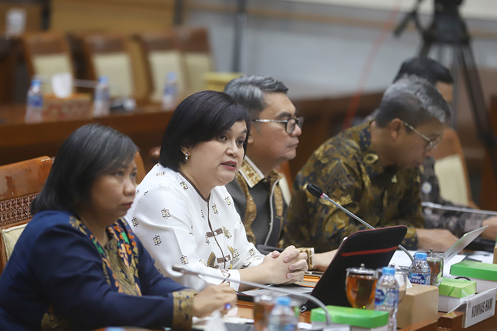 Rapat kerja komisi III bersama KomnasHAM. (BeritaNasional/Elvis Sendouw)