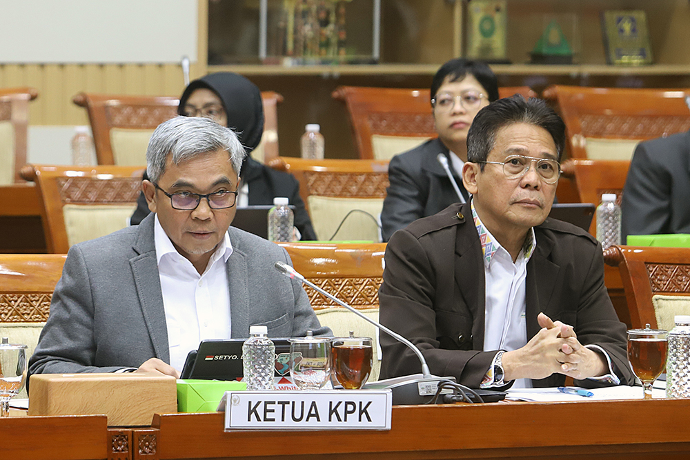 Rapat Kerja Komisi III dengan KPK bahas kinerja KPK. (BeritaNasional/Elvis Sendouw)