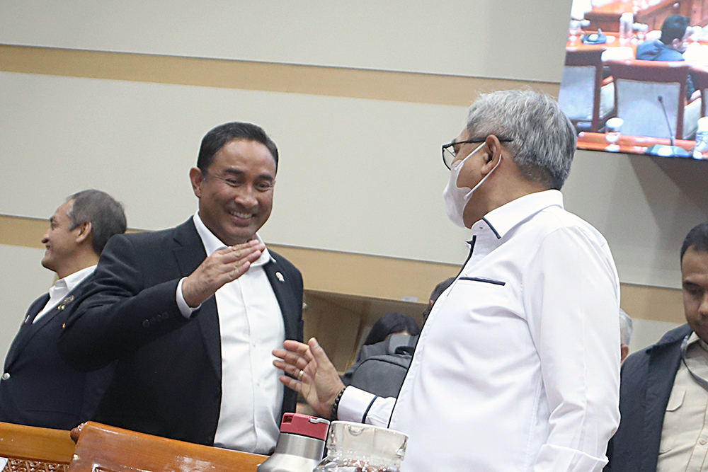 Ketua KPK RI Setyo Budiyanto dan Kepala BNN RI, Suyudi Ario Seto mengikuti rapat kerja bersama Komisi III DPR. (BeritaNasional/Elvis Sendouw)