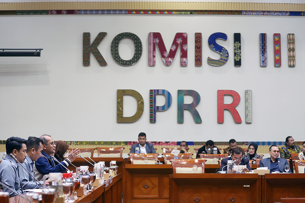 Komisi III DPR pertanyakan KPK SP3 kasus tambang nikel Konawe Utara. (BeritaNasional/Elvis Sendouw)