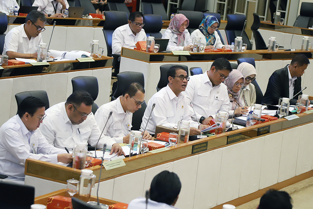 Rapat kerja Komisi IV dengan Kementerian Pertanian. (BeritaNasional/Elvis Sendouw)