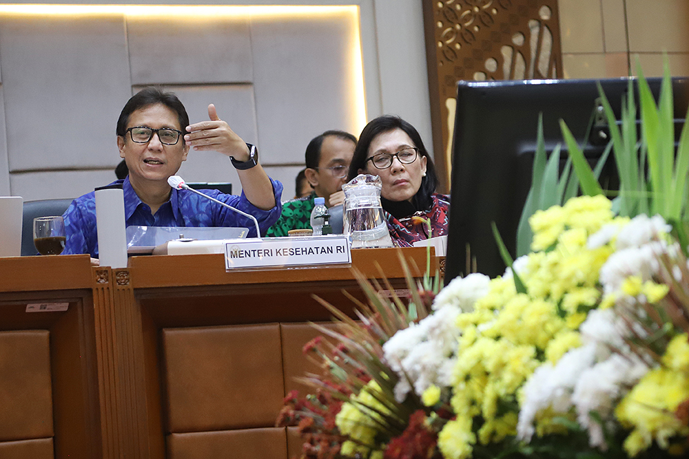 Raker Komisi IX dengan Menkes Bahas Program Kesehatan Menteri Kesehatan Budi Gunadi Sadikin memberikan penjelasan terkait kesehatan saat rapat kerja bersama Komisi IX DPR. (BeritaNasional/Elvis Sendouw)