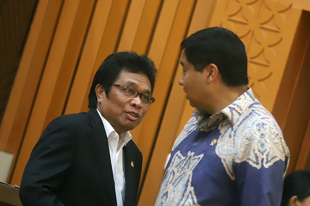 Menteri Perumahan dan Kawasan Permukiman (PKP) Maruarar Sirait menghadiri rapat kerja bersama komisi V DPR. (BeritaNasional/Elvis Sendouw)