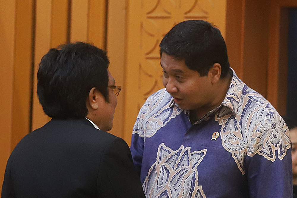 Menteri Perumahan dan Kawasan Permukiman (PKP) Maruarar Sirait menghadiri rapat kerja bersama komisi V DPR. (BeritaNasional/Elvis Sendouw)