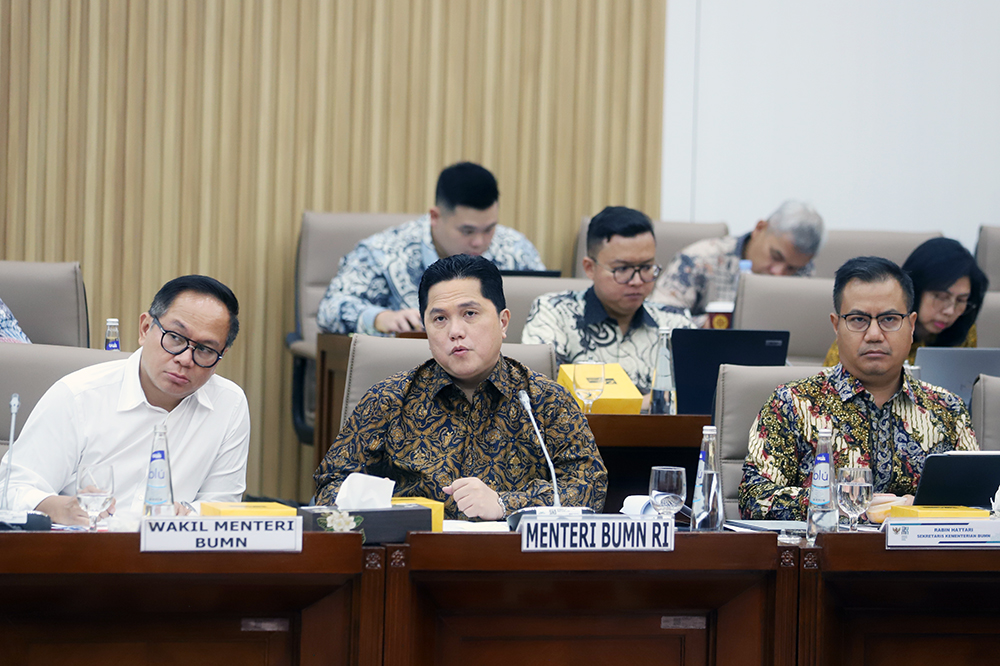 Rapat kerja Komisi VI bersama kementerian BUMN bahas Anggaran 2025. (BeritaNasional/Elvis Sendouw)