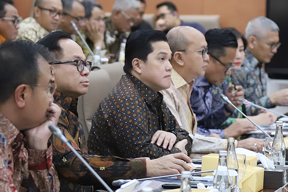 Rapat Kerja da Rapat Dengar Pendapat Komisi VI bersama BUMN dan Danatnara. (BeritaNasional/Elvis Sendouw)