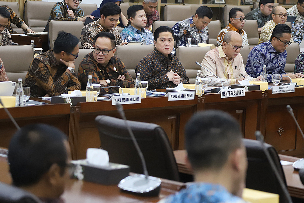 Rapat Kerja da Rapat Dengar Pendapat Komisi VI bersama BUMN dan Danatnara. (BeritaNasional/Elvis Sendouw)