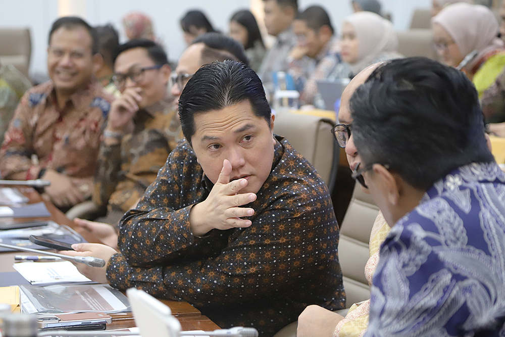 Rapat Kerja da Rapat Dengar Pendapat Komisi VI bersama BUMN dan Danatnara. (BeritaNasional/Elvis Sendouw)