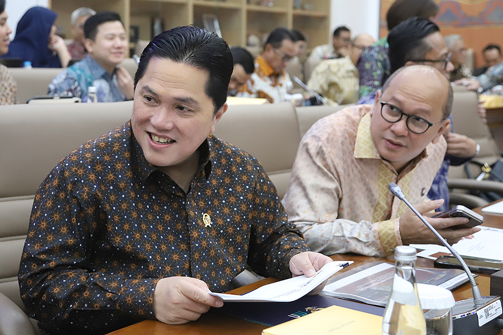 Rapat Kerja da Rapat Dengar Pendapat Komisi VI bersama BUMN dan Danatnara. (BeritaNasional/Elvis Sendouw)