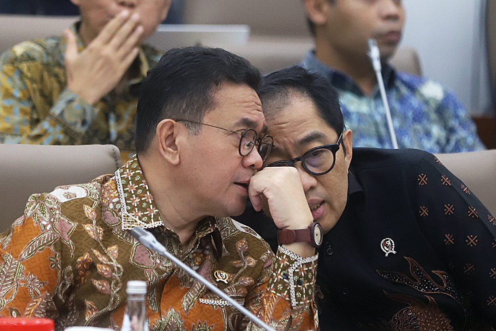 Menteri Perdagangan mengikuti rapat kerja bersama komisi VII DPR. (BeritaNasional/Elvis Sendouw)