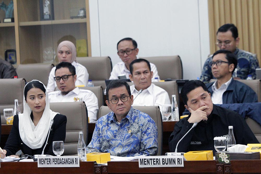 Rapat kerja Komisi VI bersama Kementerian/Lembaga membahas Efisiensi anggaran. (BeritaNasional/Elvis Sendouw)