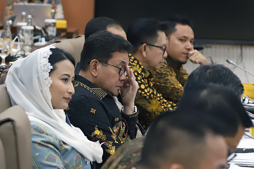 Raker Komisi VI DPR Bersama Mendag Bahas Anggaran 2026 Menteri Perdagangan mengikuti rapat kerja bersama komisi VI DPR. (BeritaNasional/Elvis Sendouw)